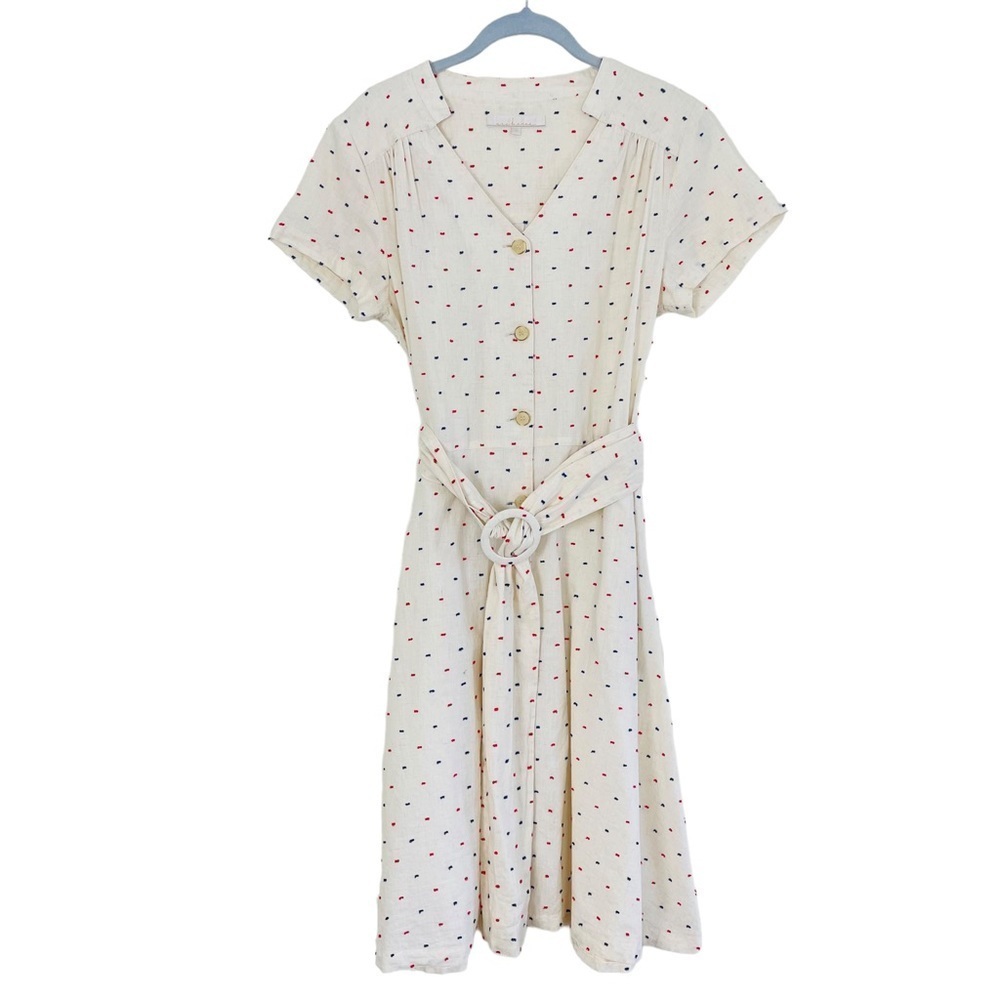 Archerie NYC Midi Short Sleeve Button Down Belted Dress 10 - Picture 10 of 12